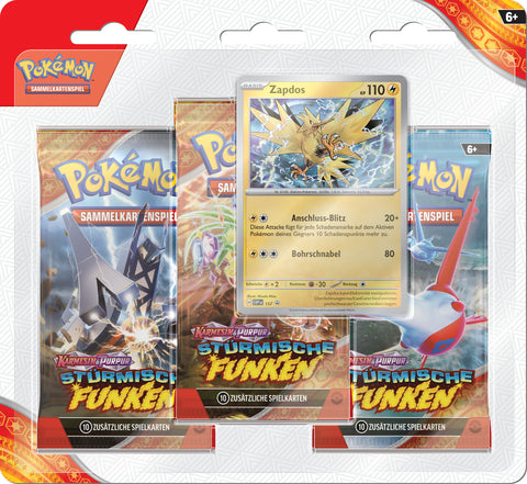 Pokémon - Stürmische Funken 3er Blister Zapdos/Morlord (KP08)
